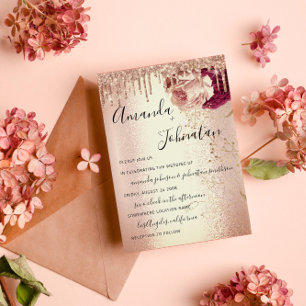 Florals Marsala Roos Burgun - Bemiddel Kaart