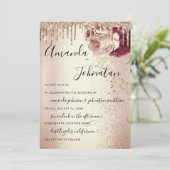 Florals Marsala Roos Burgun - Bemiddel Kaart (Staand voorkant)