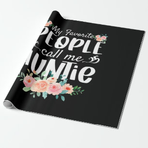 Florals Mijn favoriete mensen noemen me tante Cadeaupapier