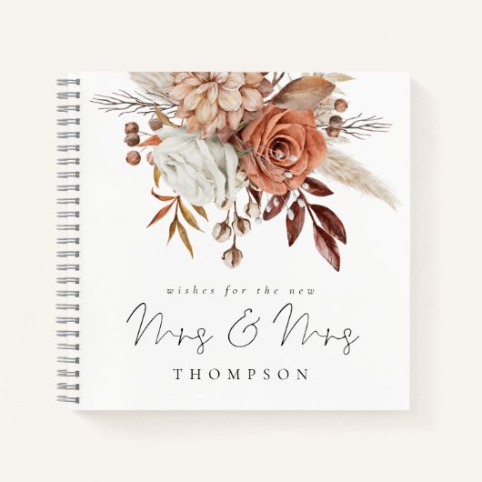 Florals Mrs. Lesbian Wedding Guest Book Notitieboek (Voorkant)