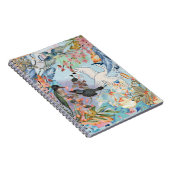 Florals Oiseaux Bleus Tons Carnet photo spirale (Côté Droit)