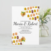 Florals Painterly Corner lentegele Waterverf Kaart (Staand voorkant)