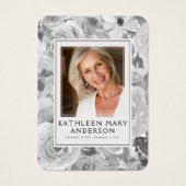 Florals Photo Funeral Carte de prière commémorativ (Devant)