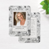 Florals Photo Funeral Carte de prière commémorativ (Bureau)