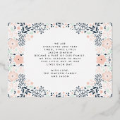 Florals Pressing Gold Foil Faire-part de naissance (Verso)