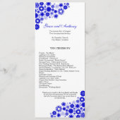  Florals Royal Blue Wedding Programme Programma (Achterkant)