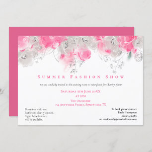 Florals roze grijze Mode Show Kaart