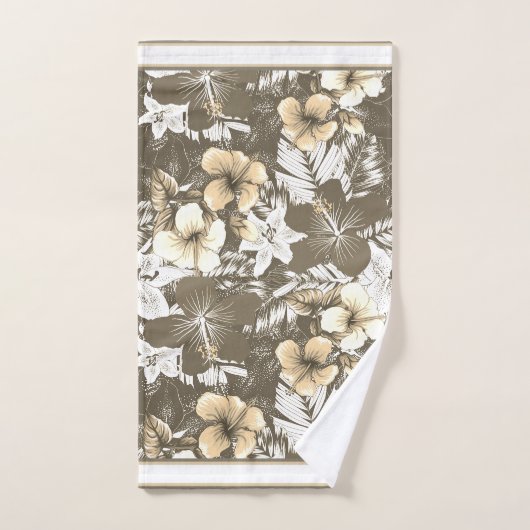 Florals Taupe, Ivory, White Blends (Serviette à main)