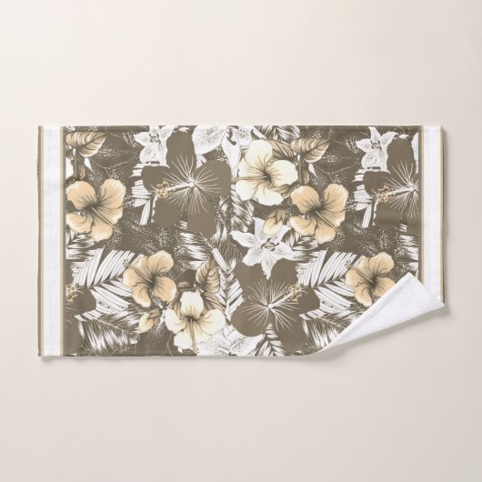 Florals Taupe, Ivory, White Blends (Serviette à main)