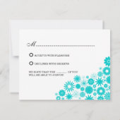  Florals Turquoise RSVP/Reply Kaarten (Achterkant)
