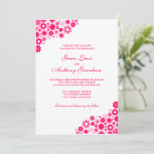  Florals Vibrant Pink Weddenschap Kaart (Staand voorkant)