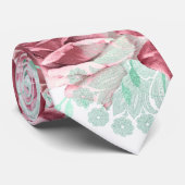 Florals Wedding roze en Waterverf Stropdas (Opgerold)