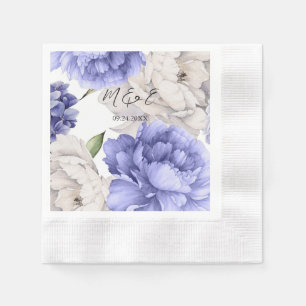 Florals Wedding White and Blue Peony Servet