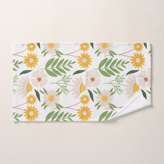 Florals Yellow Daisies en Greenery Bad Handdoek (Handdoek)