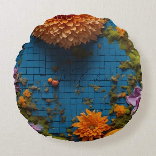 Flora's Embrace Round Coussin (Devant)