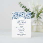 Floraux bleu-duvet blanc nuptiale invitation à la  (Debout devant)