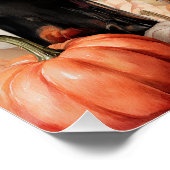 Floraux bouclés Thanksgiving Carré Bar Menu Poster (Coin)