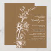 Flore à la crème sur invitation d'une douche nupti (Devant / Derrière)
