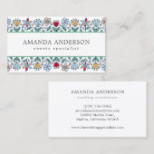 Flore à main simple et mignonne | CARTE DE VISITE (Devant / Derrière)