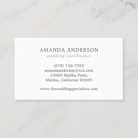 Flore à main simple et mignonne | CARTE DE VISITE (Dos)