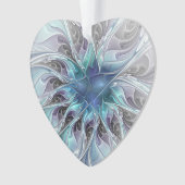 Flore Abstraite Fleur Fractale Avec Coeur Bleu (devant)