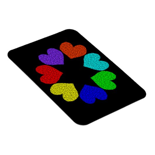 Flore Arc-en-ciel amour Coeurs Magnet (Côté Droit)