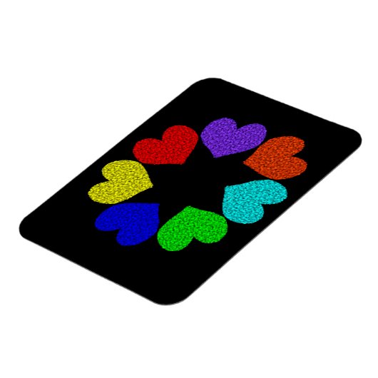 Flore Arc-en-ciel amour Coeurs Magnet (Côté Gauche)