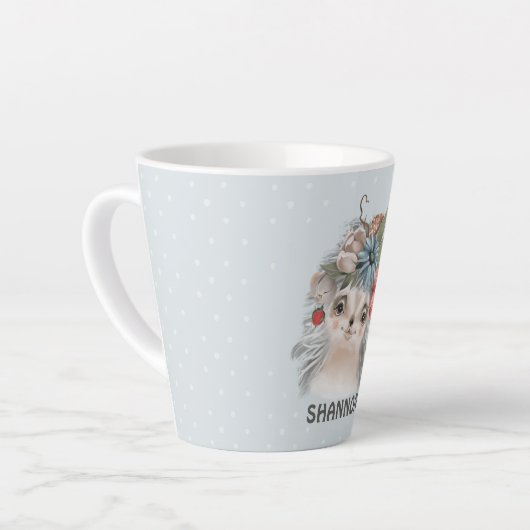 Flore Bébé Hérisson Latte Mug (Angle gauche)