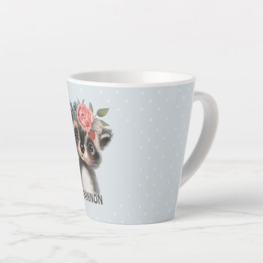 Flore Bébé Racoon Latte Mug (Angle droit)