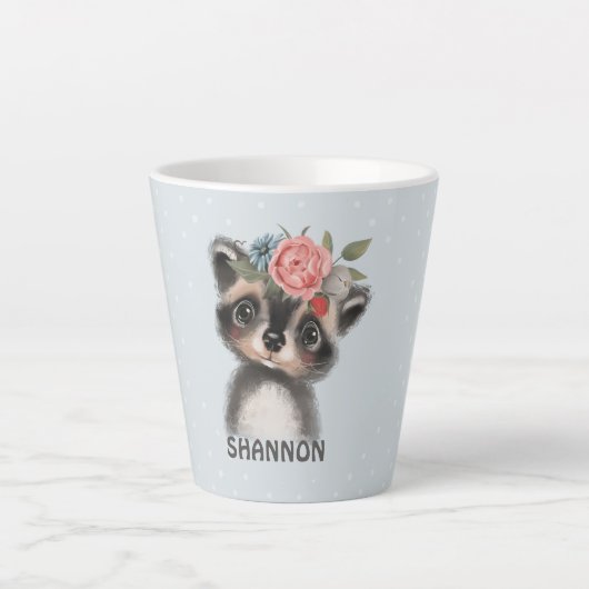 Flore Bébé Racoon Latte Mug (Devant)