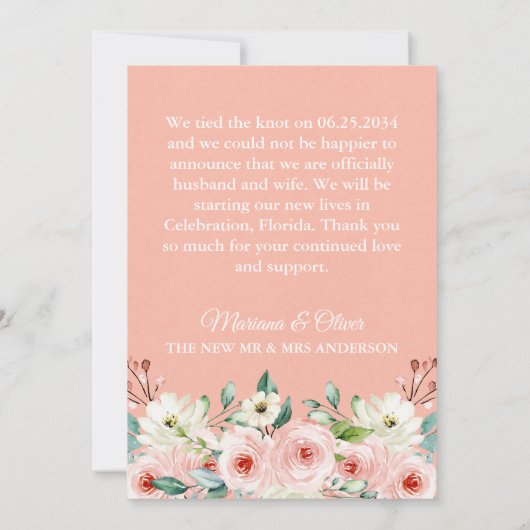 Flore blanche de Faire-part mariage (Dos)