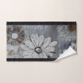 Flore Blanche Élégante Avec Gris (Serviette à main)