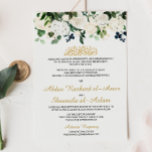 Flore blanche Faire-part de mariage musulmane<br><div class="desc">Floraux blancs aux accents or</div>