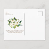 Flore blanche simple et Faire-part de mariage or (Dos)