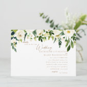 Flore blanche simple et Faire-part de mariage or (Debout devant)