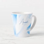 Flore Bleu apaisant Imprimer Petite Mug Latte (Angle droit)