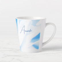 Flore Bleu apaisant Imprimer Petite Mug Latte