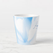 Flore Bleu apaisant Imprimer Petite Mug Latte (Devant)