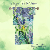 Flore Bleu Ardoise, Blanc Vert, Plumes