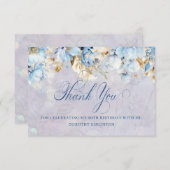 Flore bleu blanc 90e anniversaire Merci plat (Devant / Derrière)