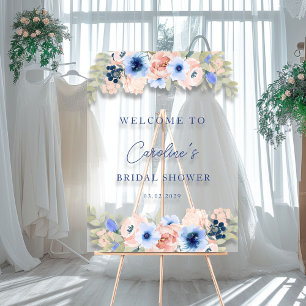 Flore bleu brun, Fête des mariées blanc transparen