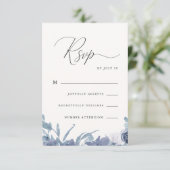 Flore bleu Dusty avec Calligraphie Rsvp (Debout devant)