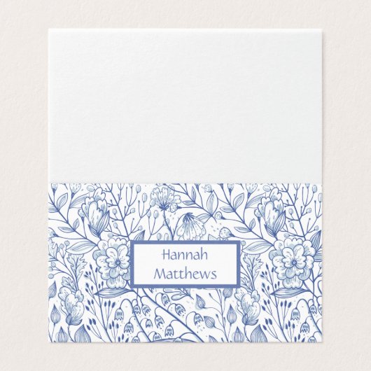 Flore bleu et blanc élégant (Outside Unfolded)