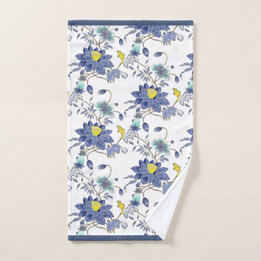 Flore bleu et jaune (Serviette à main)