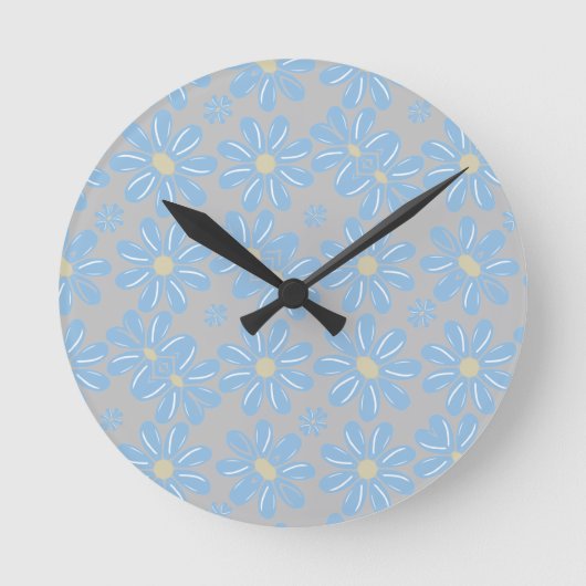 Flore Bleu - Horloge murale (Recto)