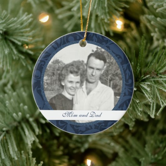 Flore Bleue encadrée : Mémorial : Ornement photo (Arbre)