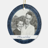 Flore Bleue encadrée : Mémorial : Ornement photo (Gauche)