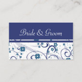 Flore Bleue Floride Mariage Place Paramètre Cartes (Dos)