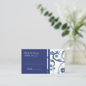 Flore Bleue Floride Mariage Place Paramètre Cartes (Debout devant)