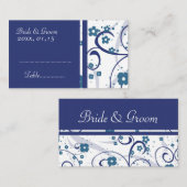 Flore Bleue Floride Mariage Place Paramètre Cartes (Devant / Derrière)